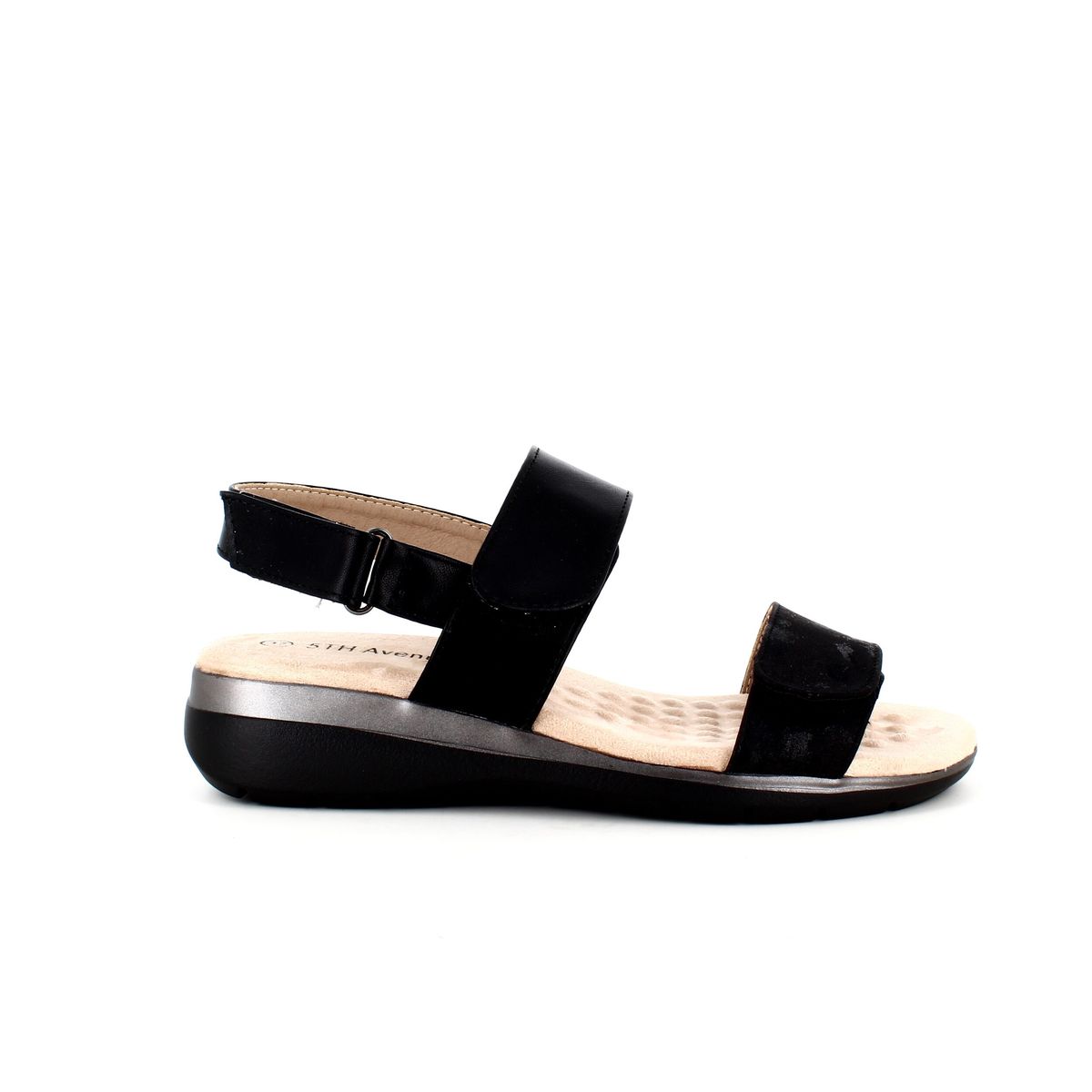 Sort velcro sandal med skum i bunden - 36