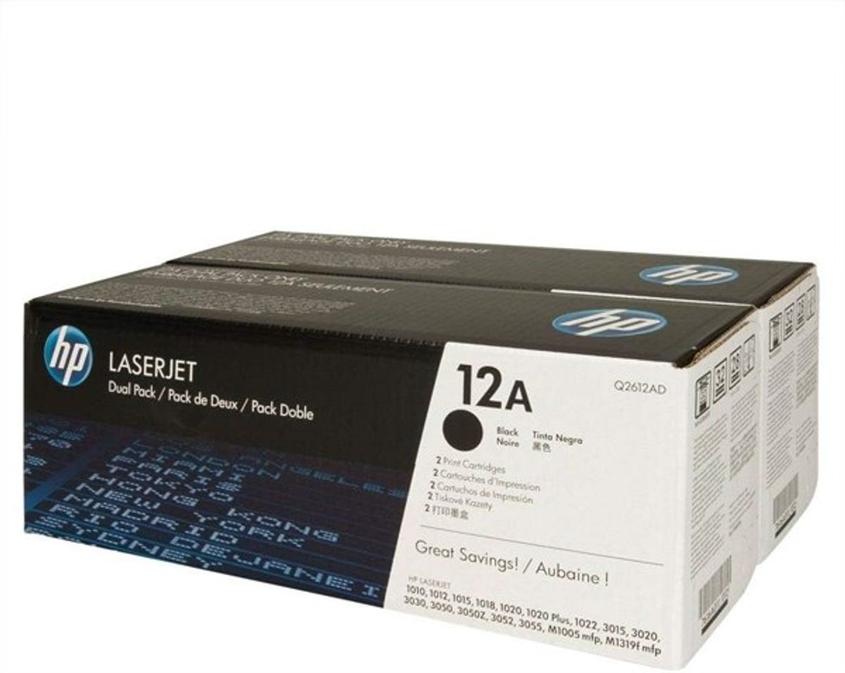 Sort x 2 lasertoner - HP Q2612A - 2.000 sider