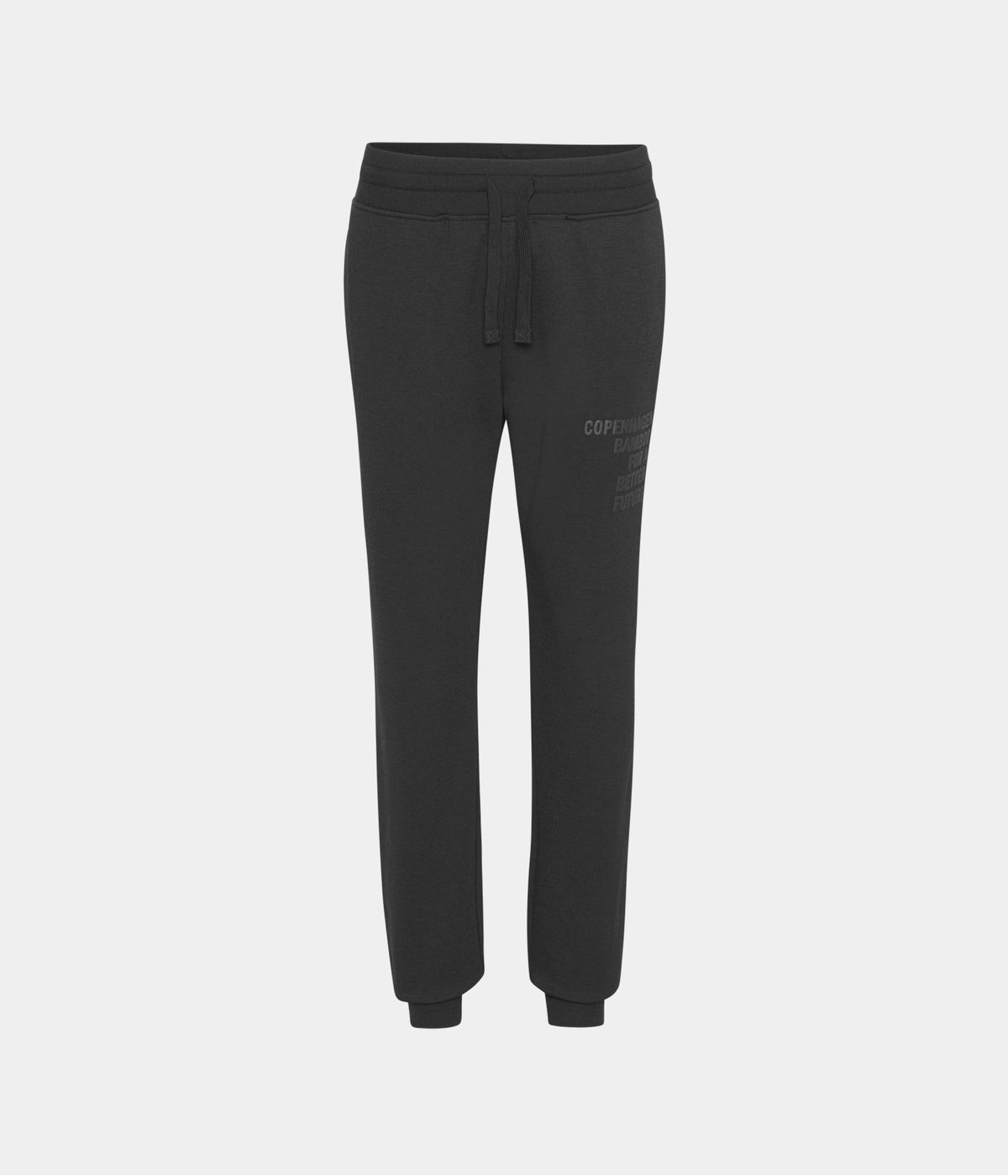 Sorte bambus sweatpants til dame med logo fra Copenhagen Bamboo, L