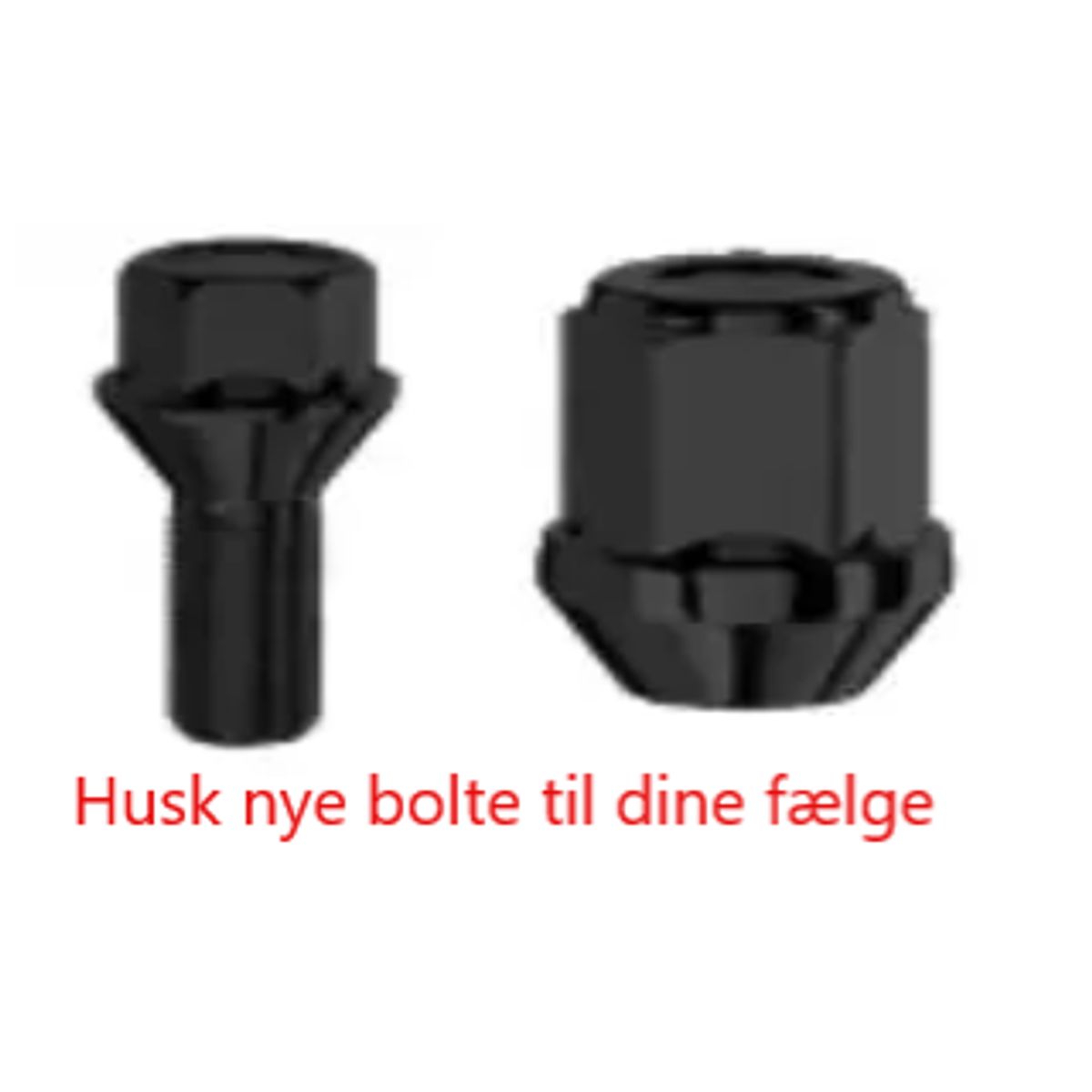 Sorte Bolte/møtrikker til 4 hjul