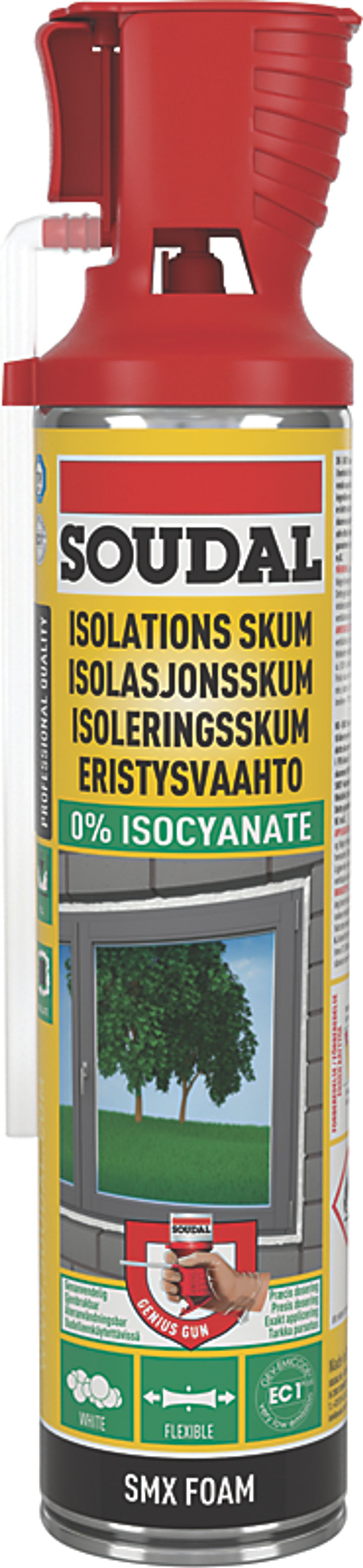 Soudal isoleringsskum 500ml Soudafoam SMX Genius, miljøvenlig, Kræver ikke epoxycertif.