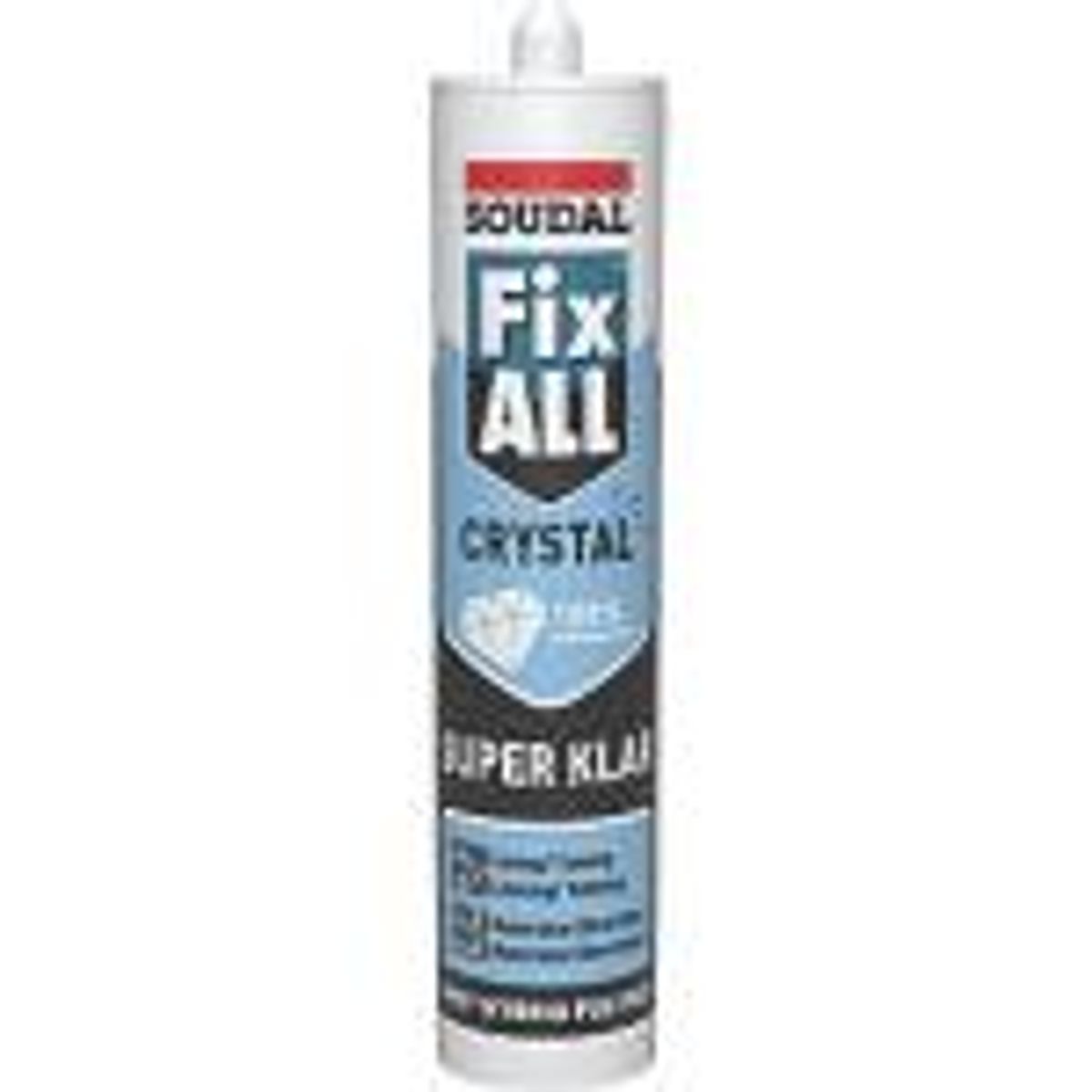 Soudal montagelim 290ml Fix all crystal klar multifuge tilsat fungicid, FDA godkendt