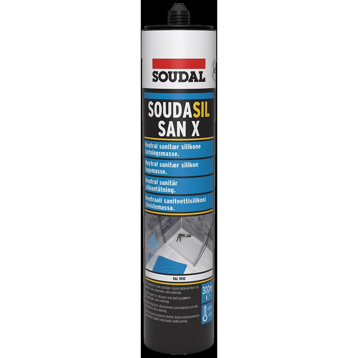 Soudasil SanX sanitetssilicone 300ml hvid