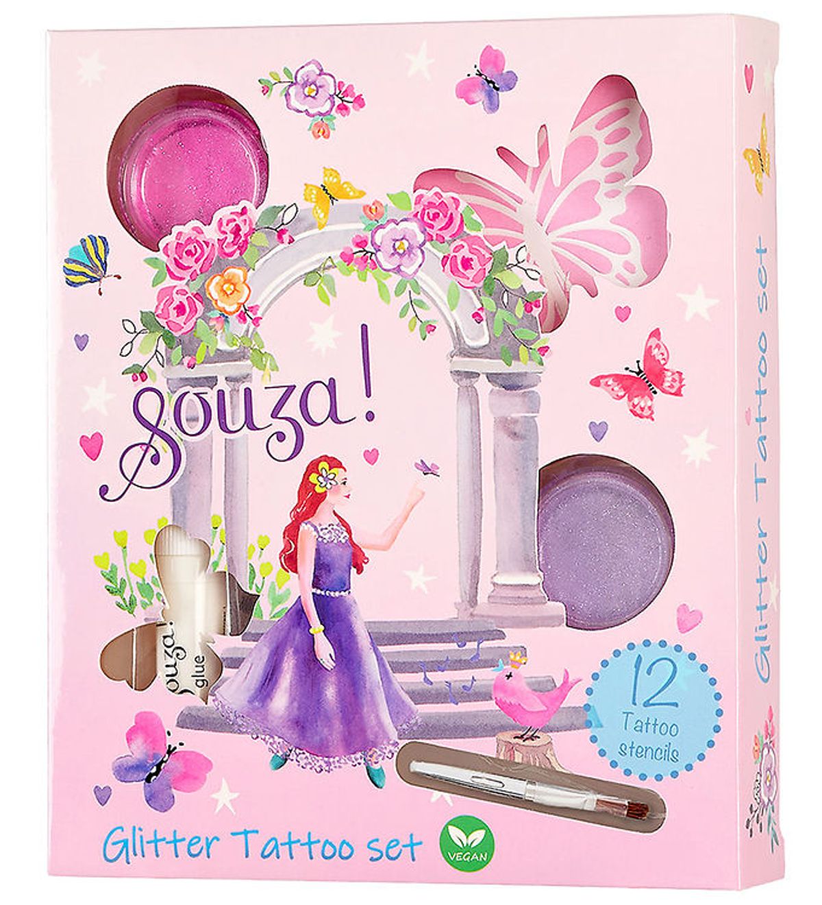 Souza Glitter-Tatoveringer - 12 Skabeloner - Princess