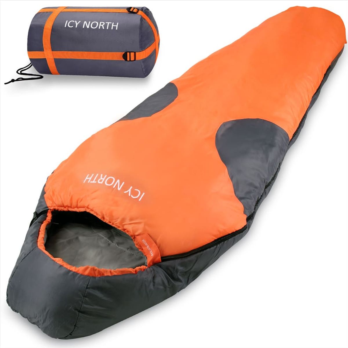 Sovepose Icy North Orange/Antracit 230x82cm op til -13 °C