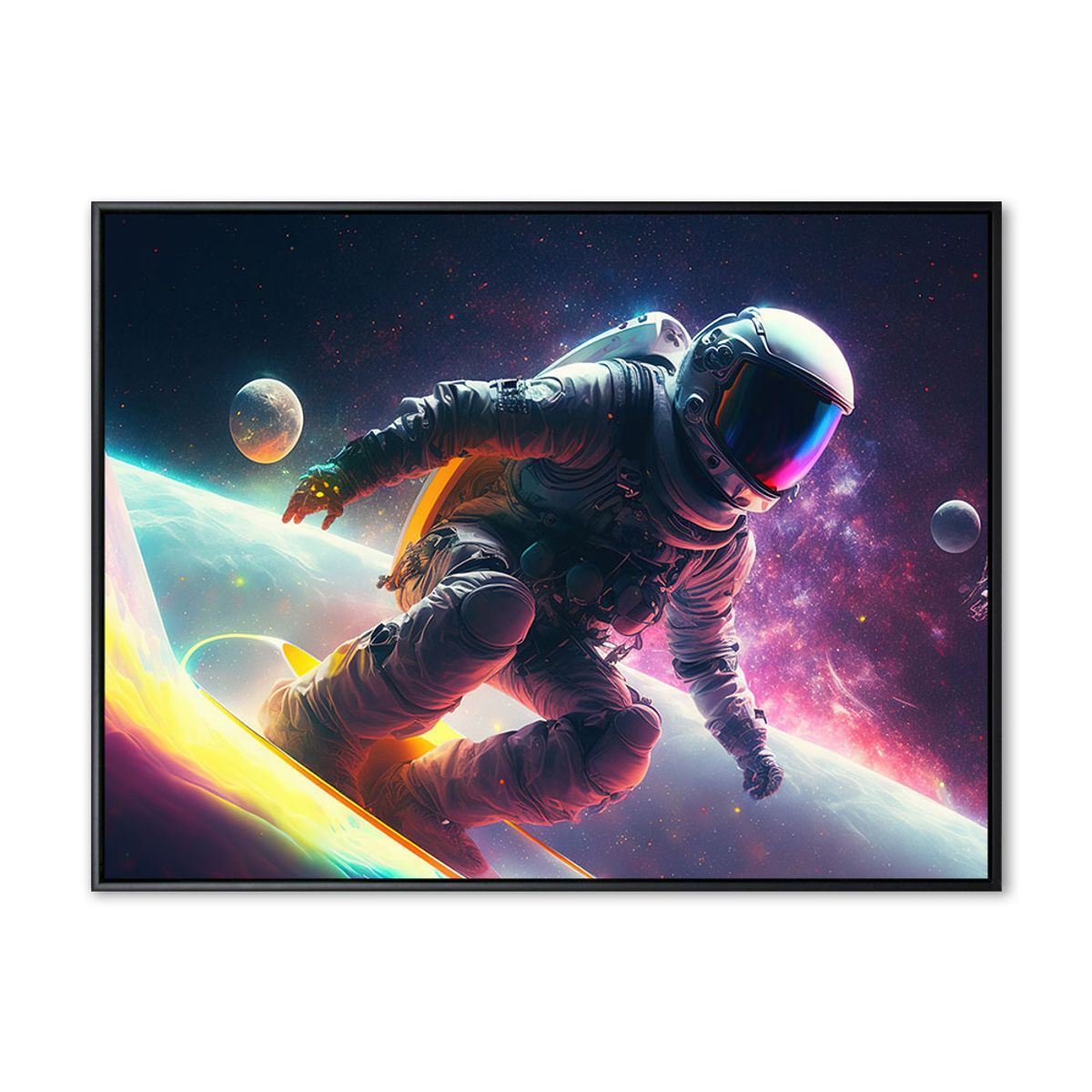 Spaceman Surf - 70x100 cm - Sort svæveramme