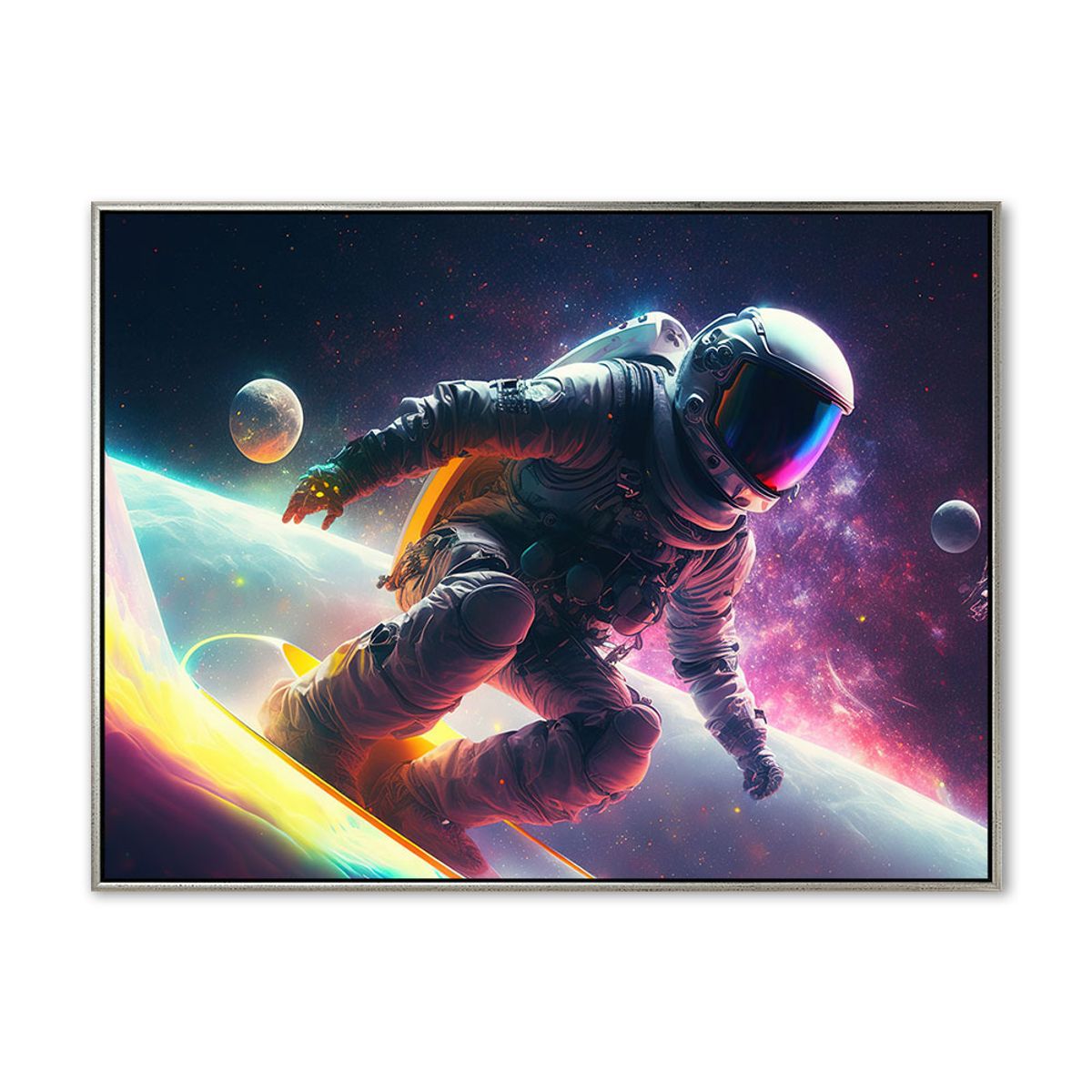 Spaceman Surf - 70x100 cm - Sølv svæveramme