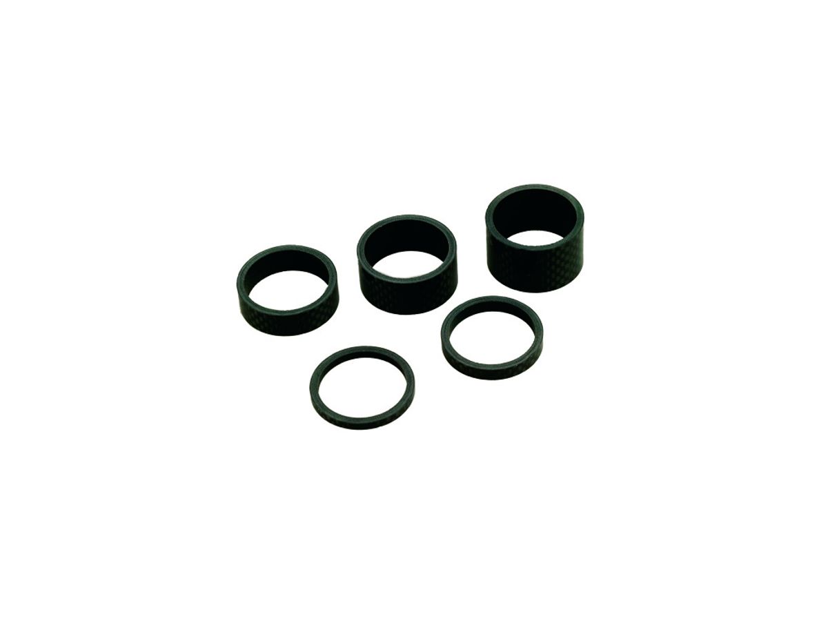 Spacer Carbon sæt 1-1/8" Sort