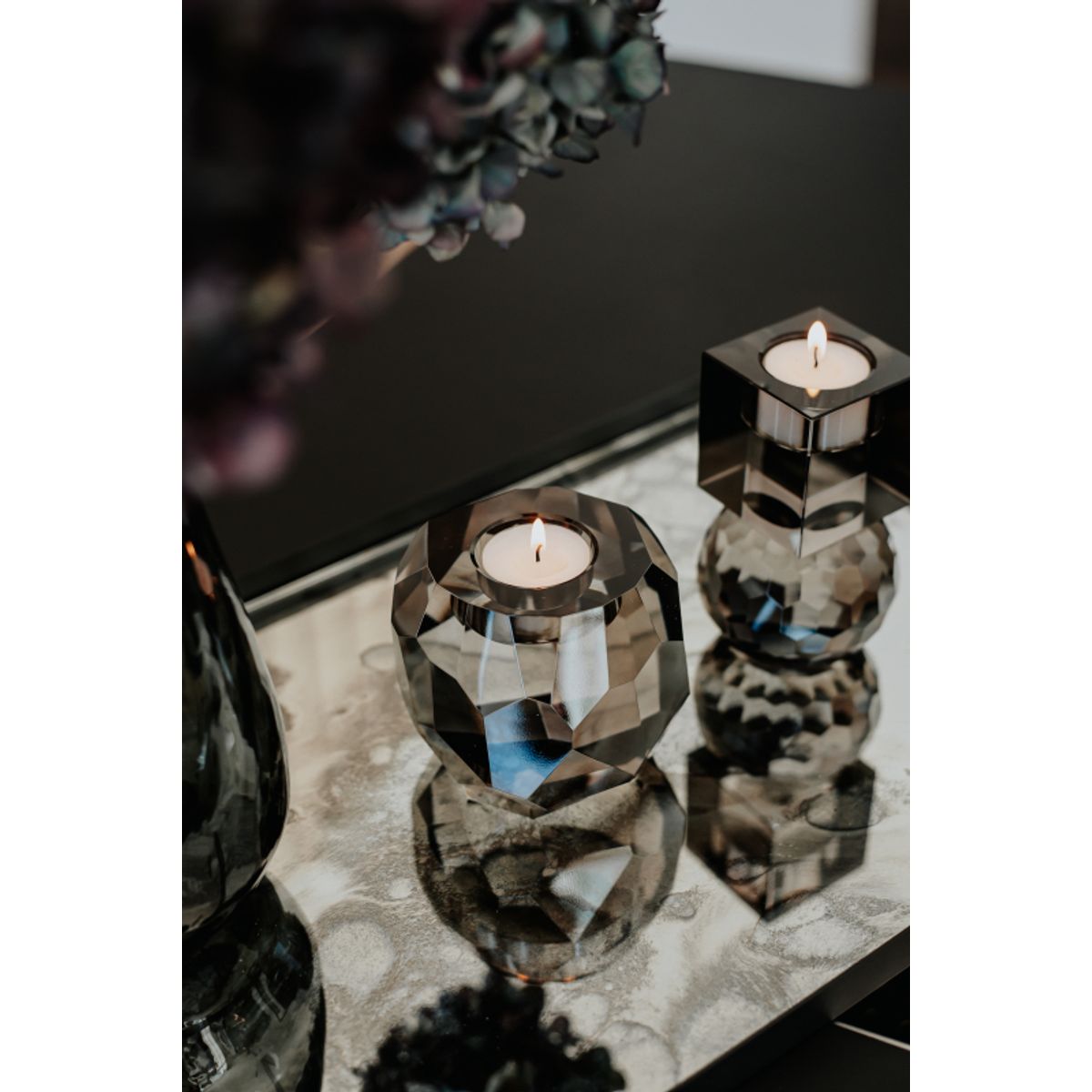 Specktrum - Storm T-Light Candle Holder - Single Grey