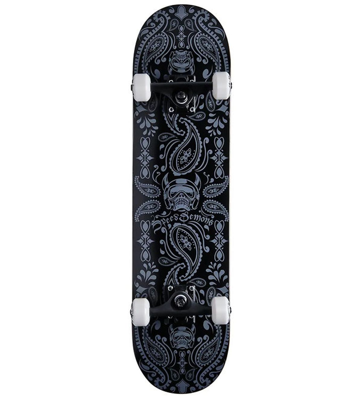 Speed Demons Skateboard - 8" - Bandana Komplet - Sort/Sølv