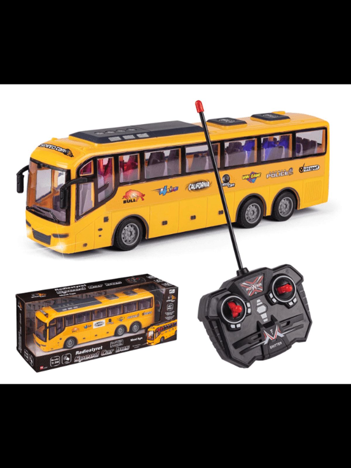 Speed R/C Bus Med Lys - Radiostyret legetøj - Legekammeraten.dk