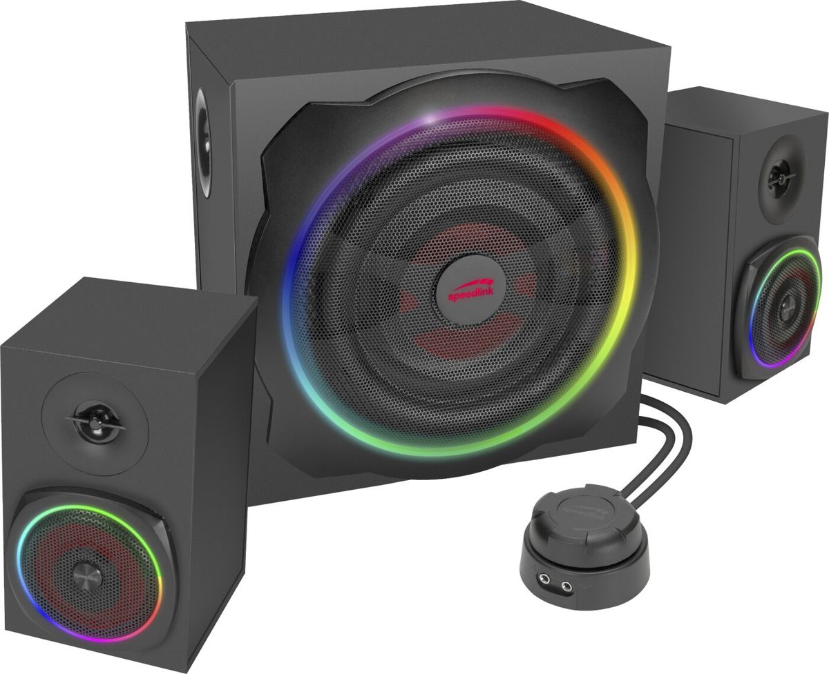 Speedlink - Gravity Carbon Rgb 2.1 Subwoofer System - 60w - Sort