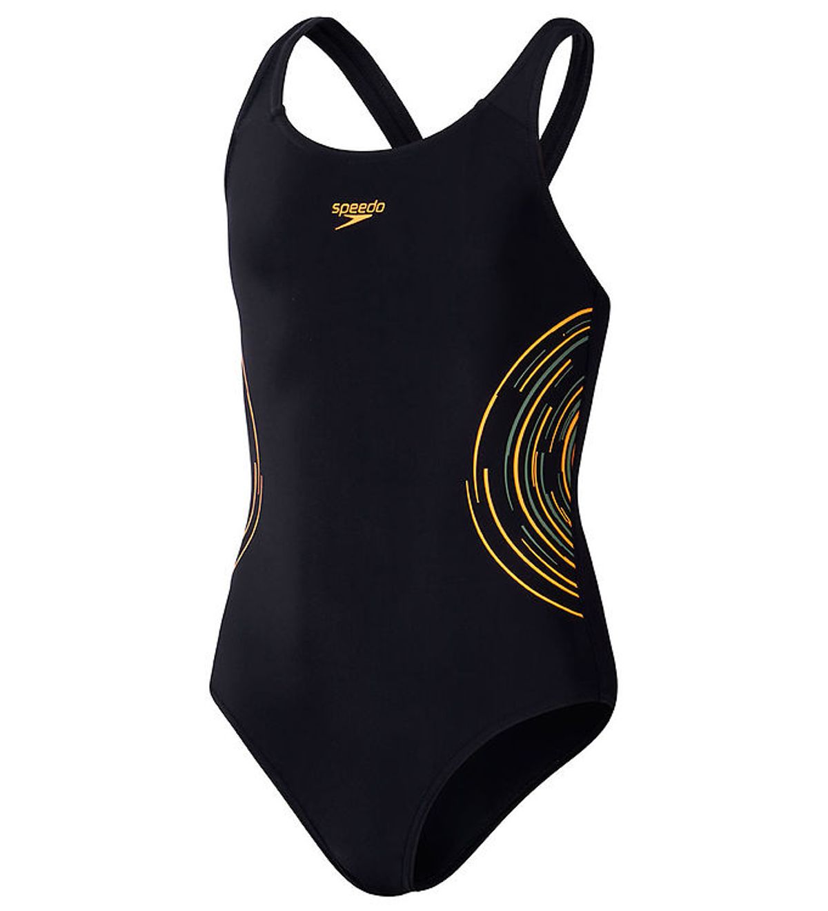 Speedo Badedragt - Placement Muscleback - Black/Orange