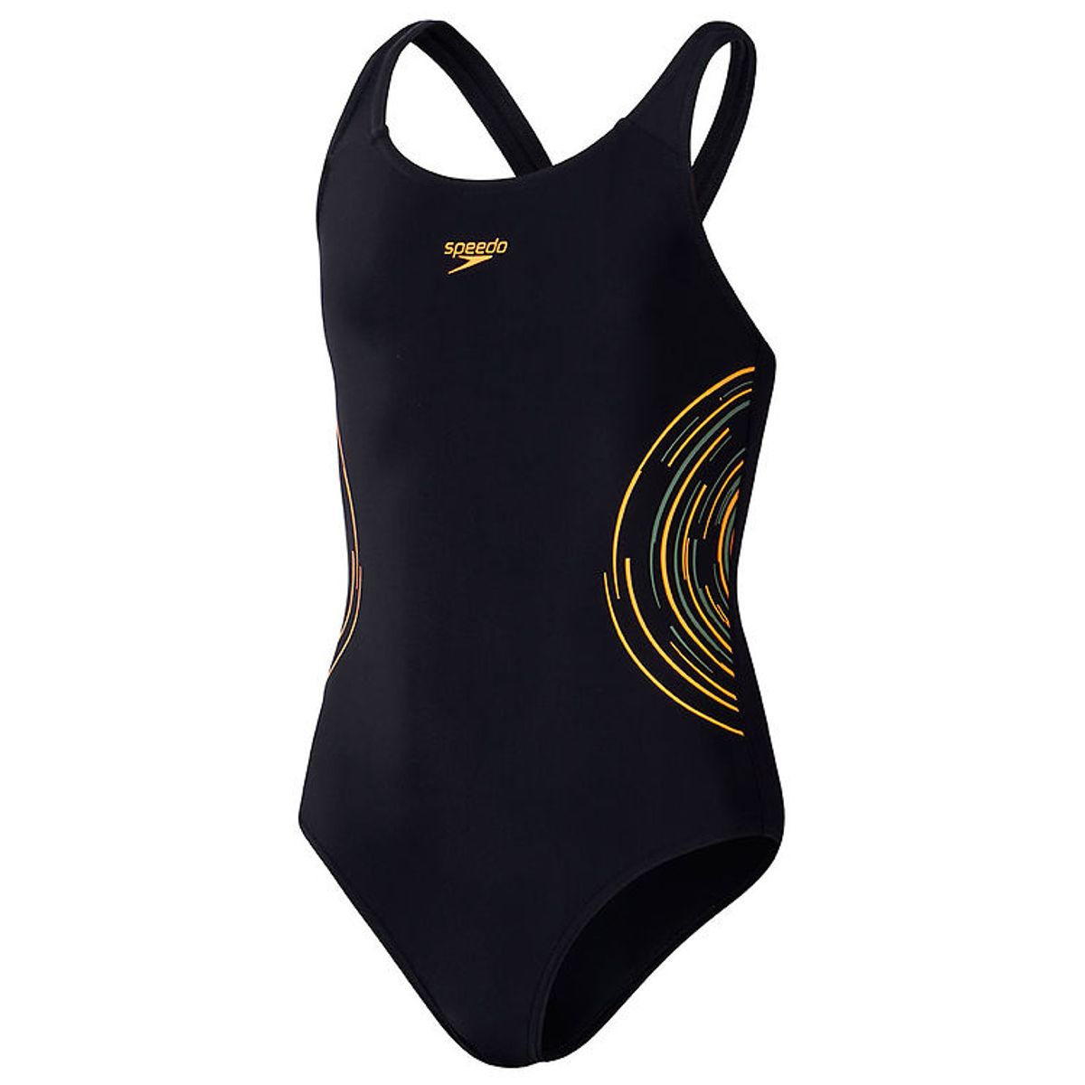 Speedo Badedragt - Placement Muscleback - Black/Orange