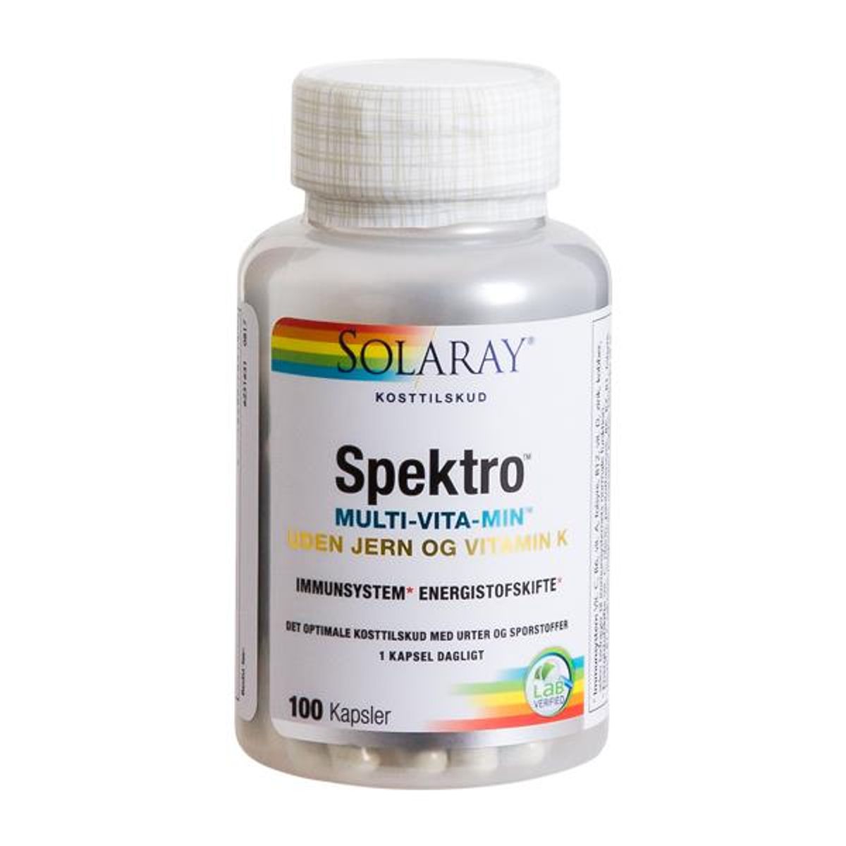 Spektro Multivitamin u. jern og K 100 kaps.