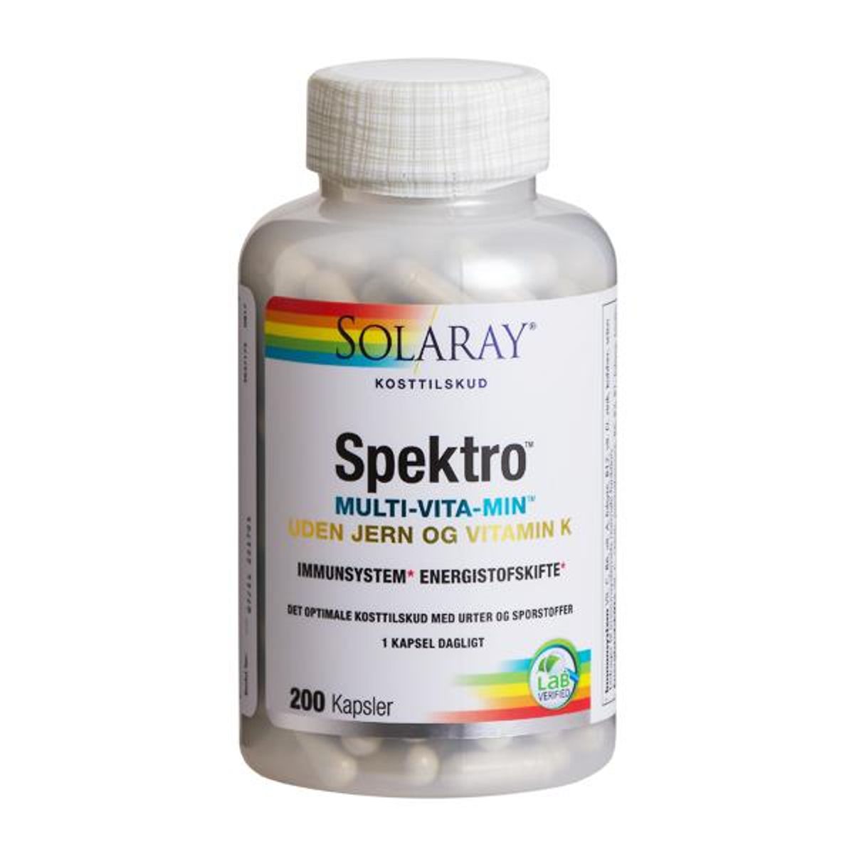 Spektro Multivitamin u. jern og K &bull; 200 kaps.