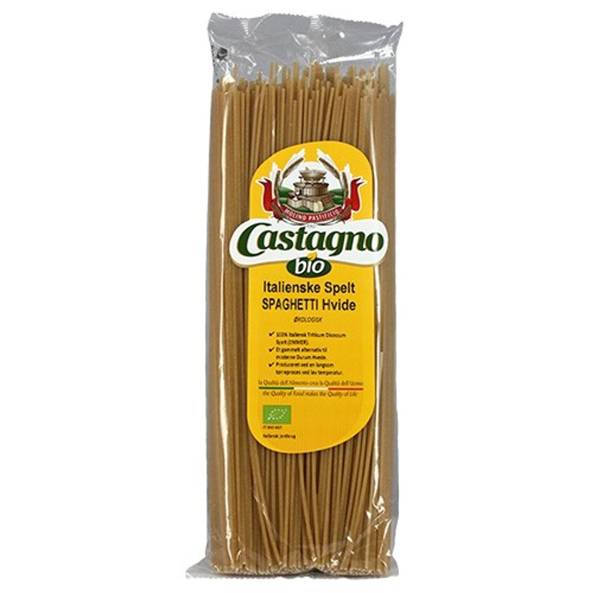 Spelt Spaghetti hvid Økologisk - 500 gram - Castagno