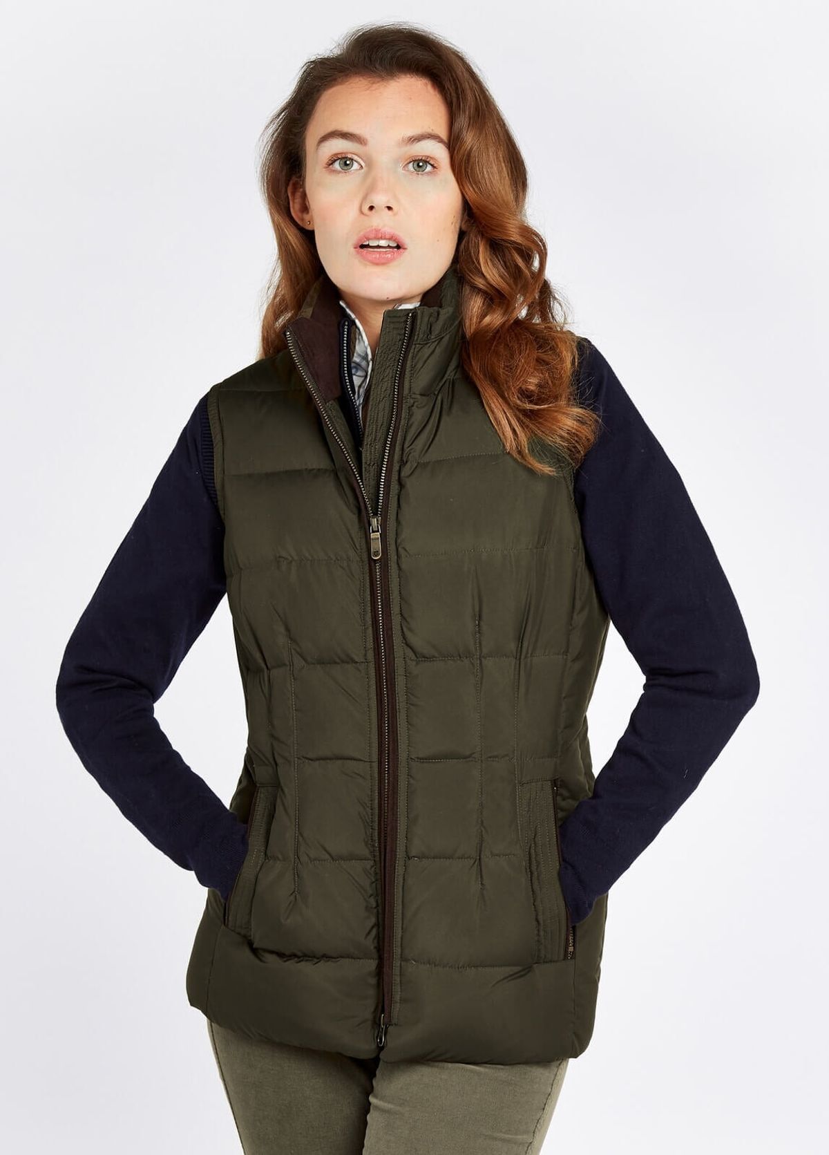 Spiddal Quilted Gilet, olive - 34 (UK8)