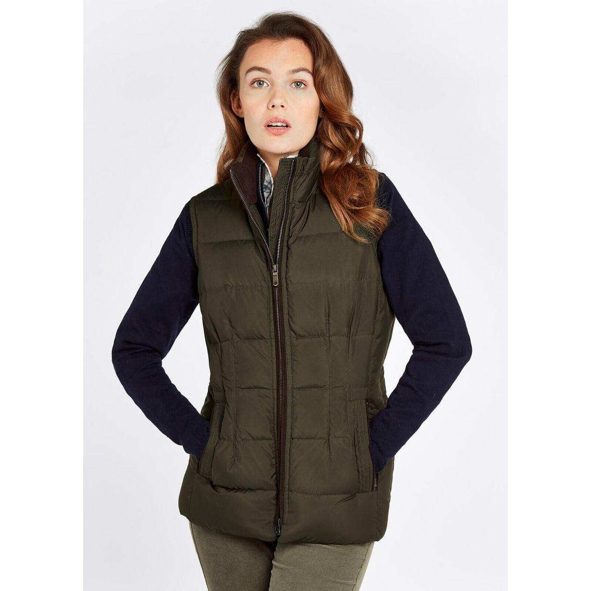 Spiddal Quilted Gilet, olive - 38 (UK12)