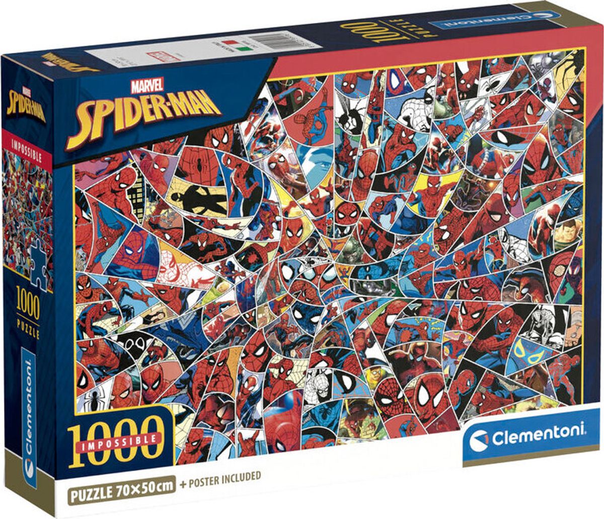 Spiderman Puslespil - Impossible - 1000 Brikker - Clementoni