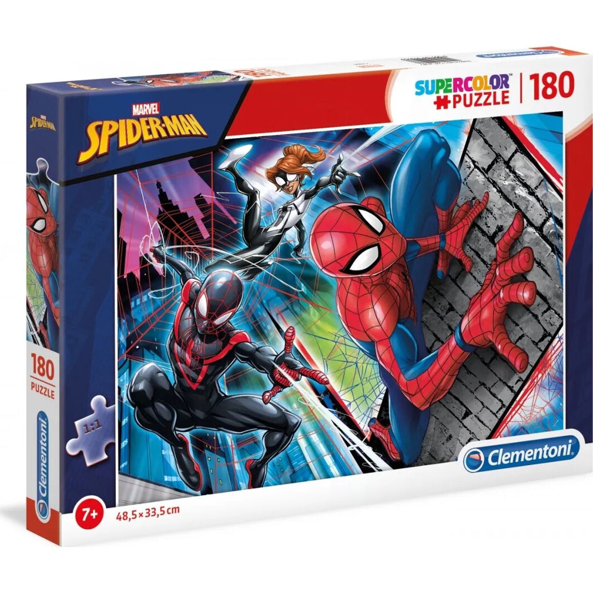 Spiderman Puslespil - Marvel - Super Color - Clementoni - 180 Brikker