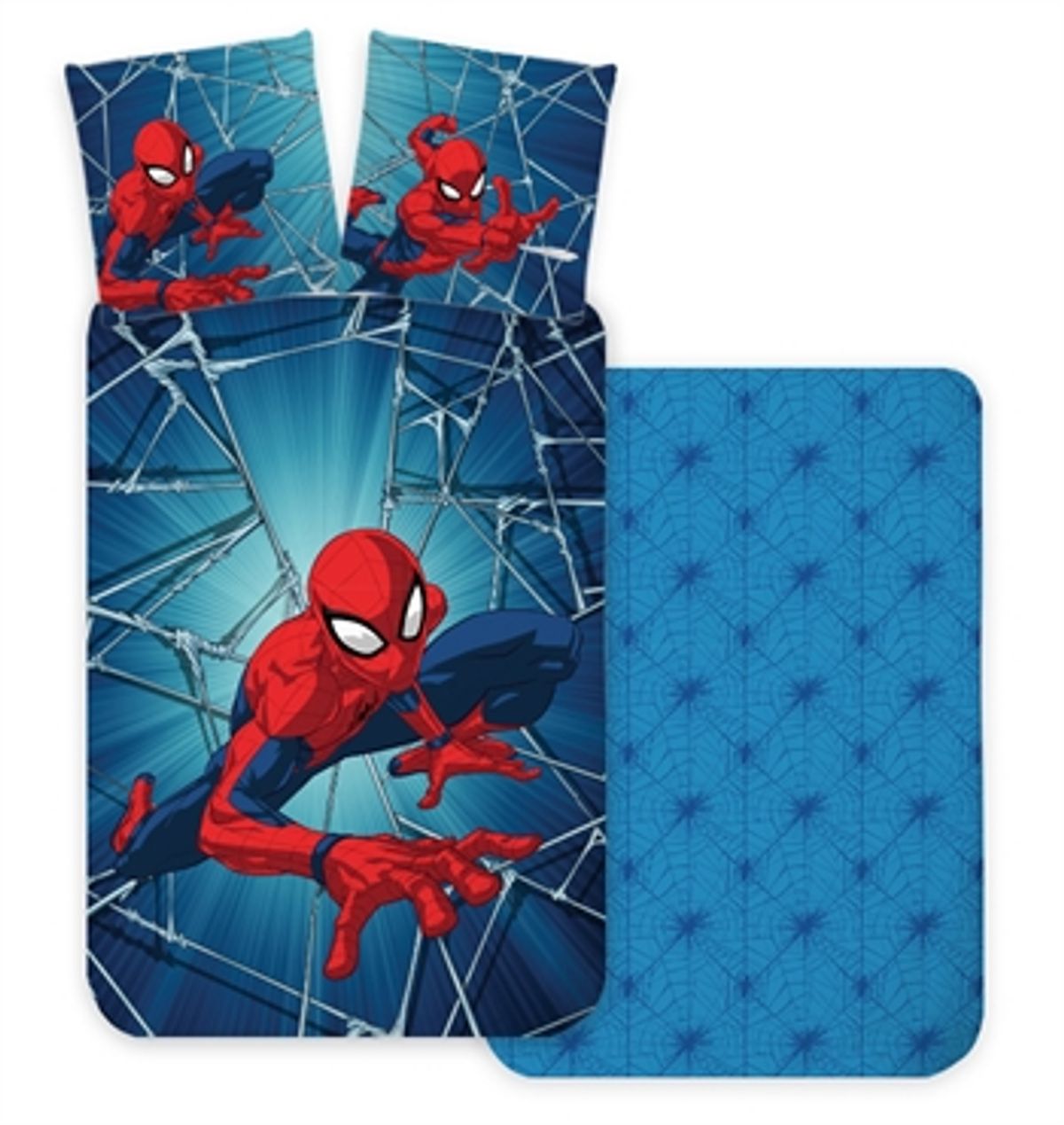 Spiderman sengetøj 140x200 cm - Vendbart betræk med 2 design - 100% bomuld