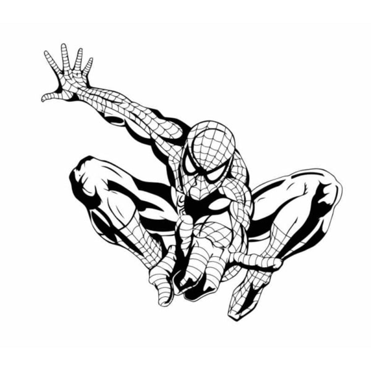 Spiderman wallsticker. Spiderman vogter her. 60x55cm