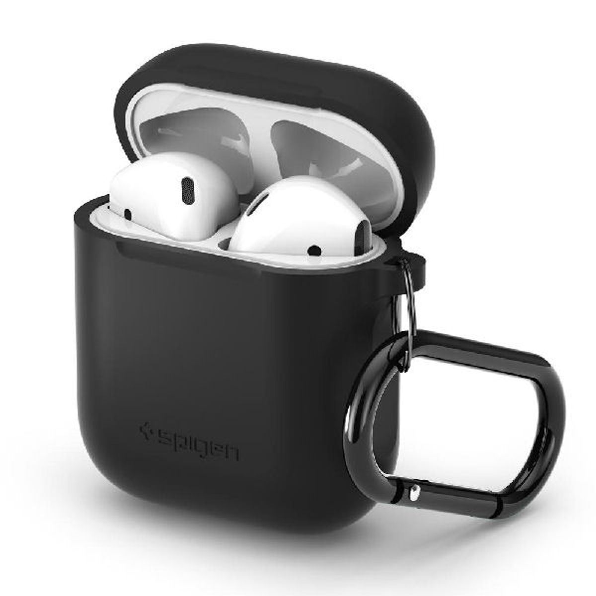 Spigen airpods case with carabiner black for airpods 1st generation