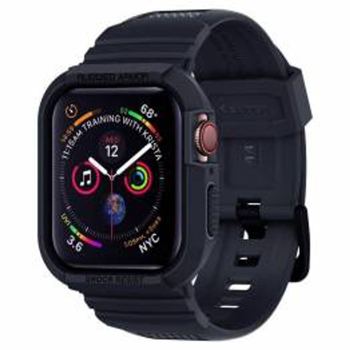 Spigen Apple Watch Rugged Armor Pro 44/45mm rem - Sort