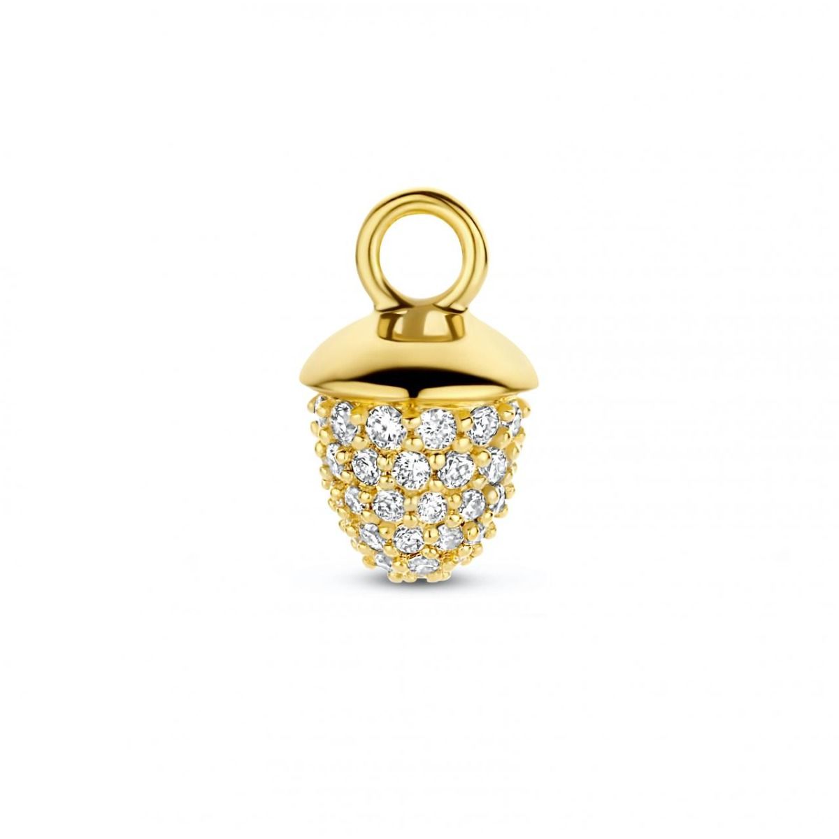 Spirit Icons Acorn Drop 14 Karat Guld Vedhæng Til Ørering med Diamanter 0,207 Carat W/VS