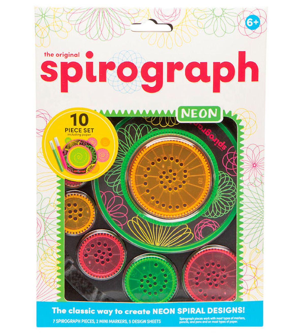 Spirograph Tegnesæt - 10 dele - Value - Neon