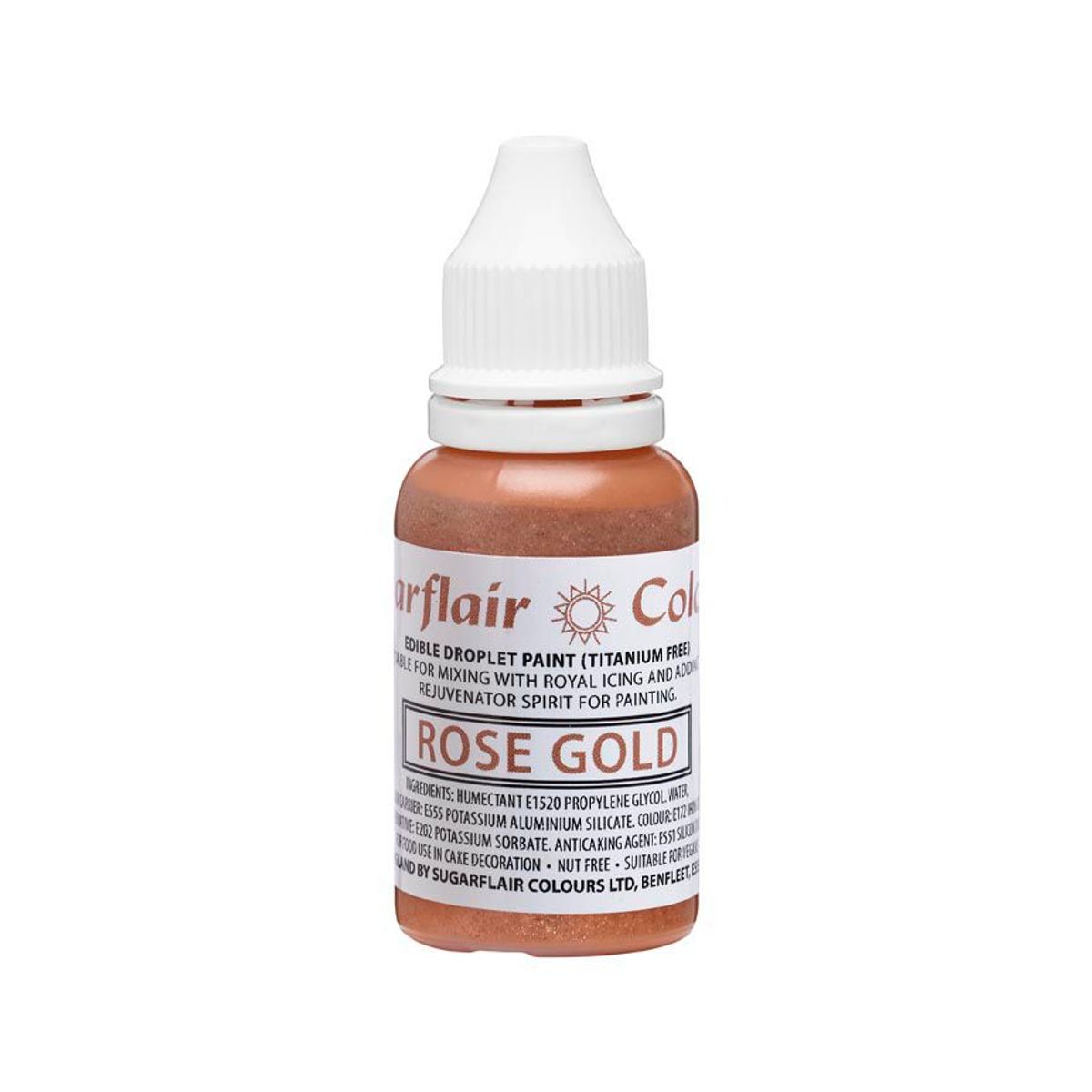 Spiselig maling Rose Gold 14 ml - Sugarflair