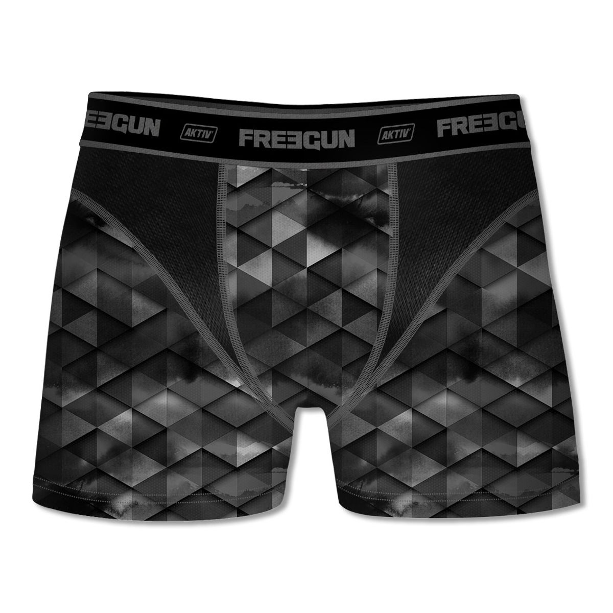 Sports Boxershorts i Microfiber - Grå Mesh - Freegun