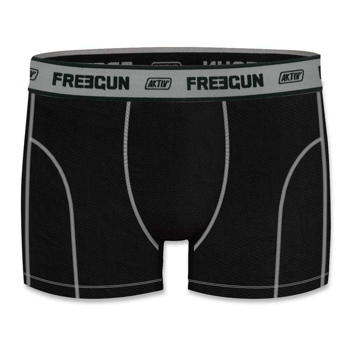 Sports Boxershorts i Microfiber - Sort-Grå Mesh - Freegun