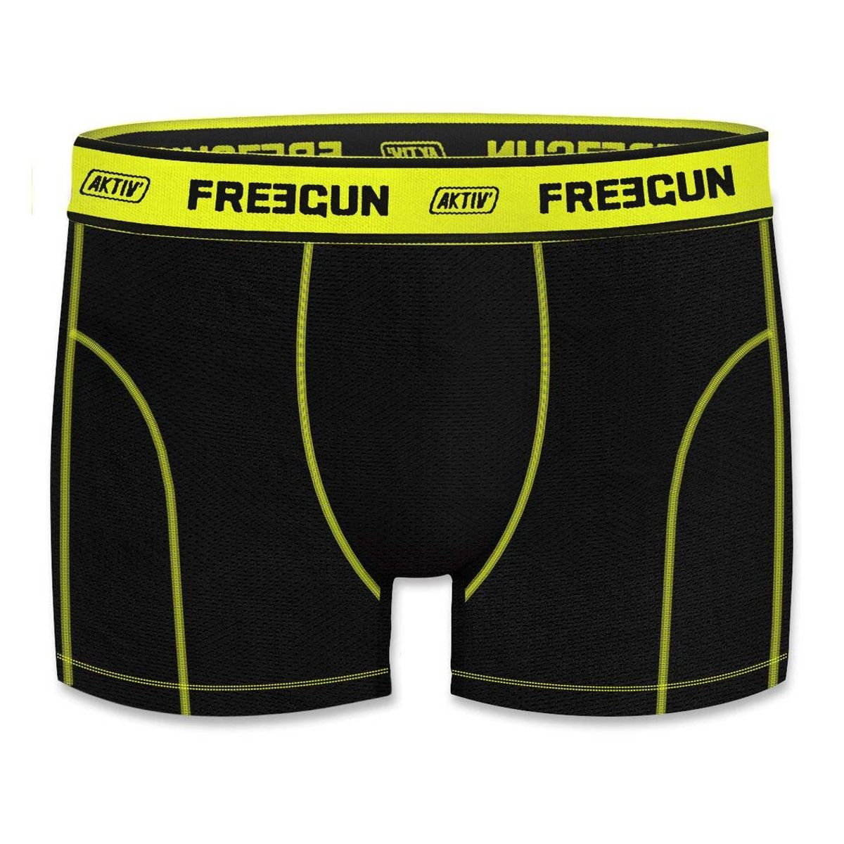 Sports Boxershorts i Microfiber - Sort-Gul Mesh - Freegun