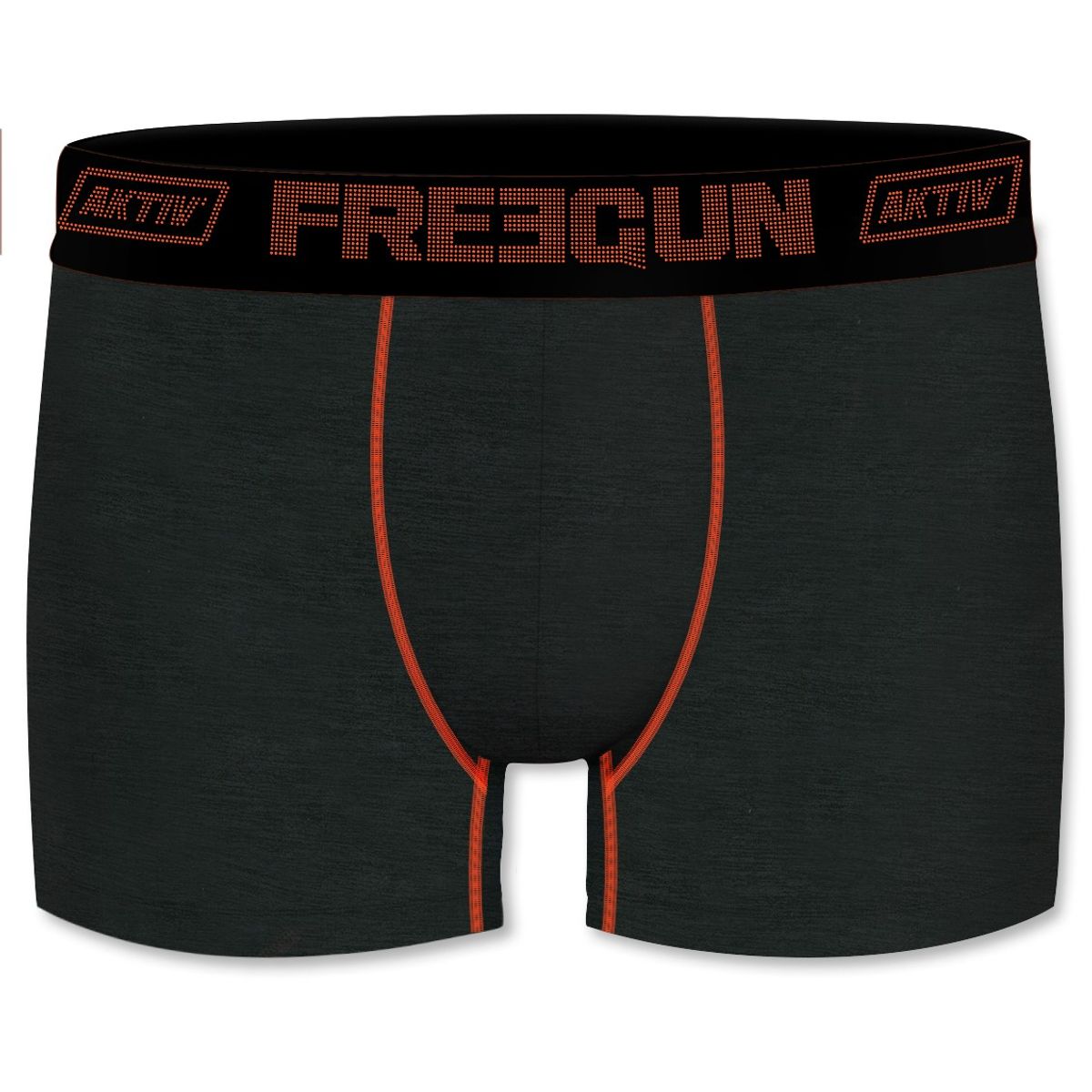 Sports Boxershorts i Microfiber - Sort/Orange - Freegun