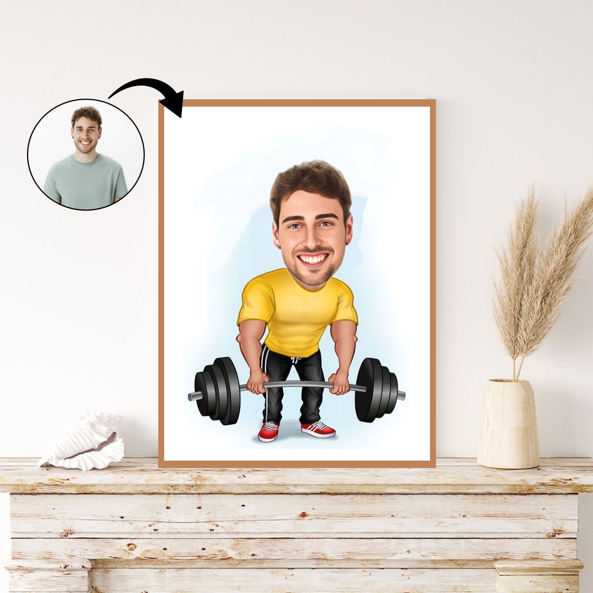 Sports tema11 (1 person) - karikaturtegning efter dine fotos