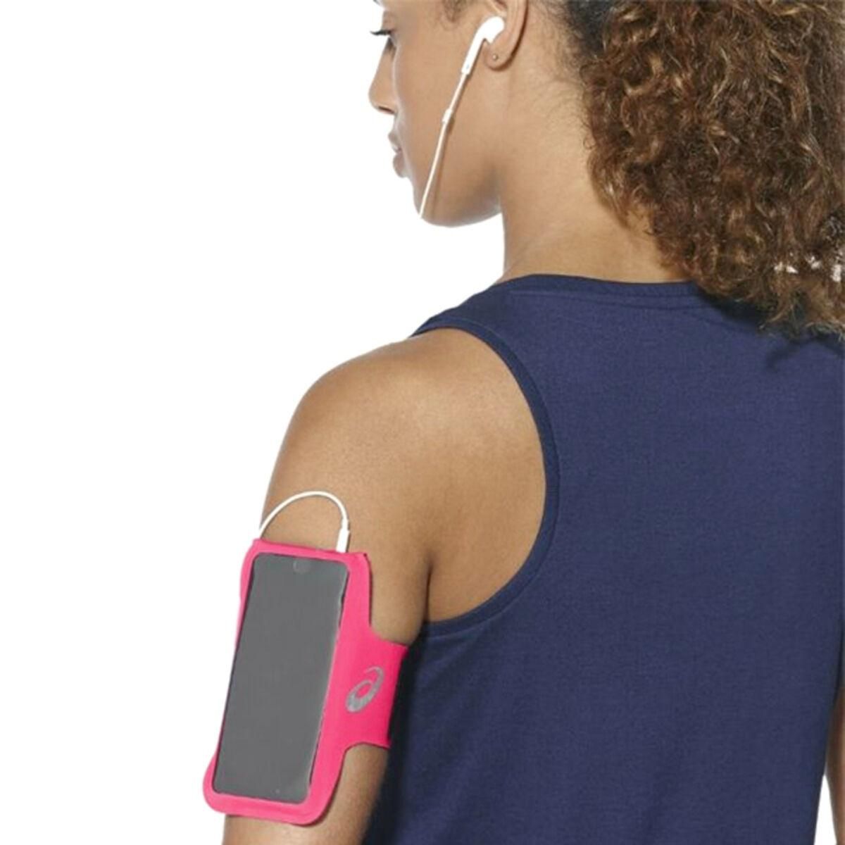 Sportsarmbånd med output til hovedtelefoner Asics MP3 Arm Tube Pink