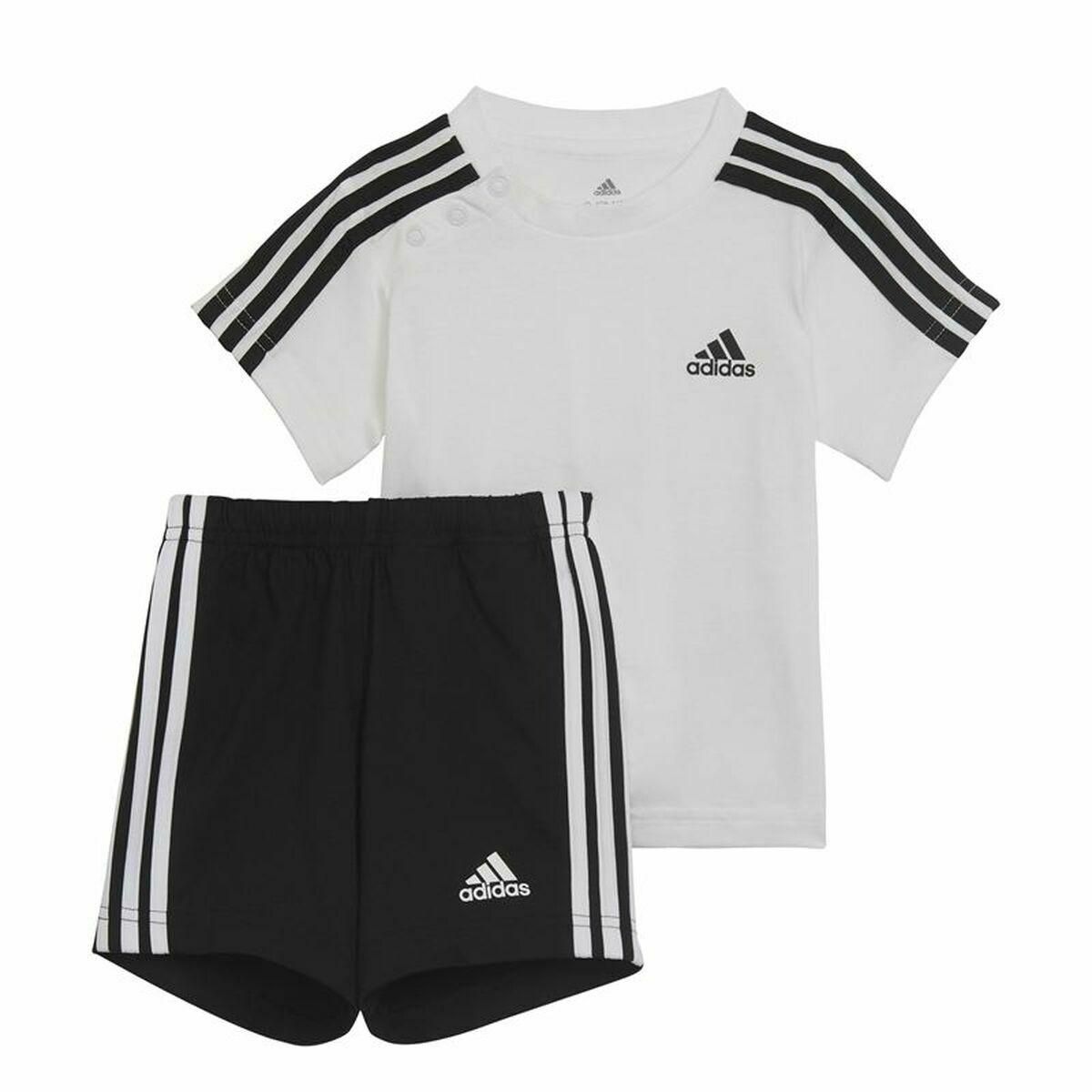 Sportstøj til Baby Adidas Three Stripes Sort Hvid 3-6 måneder