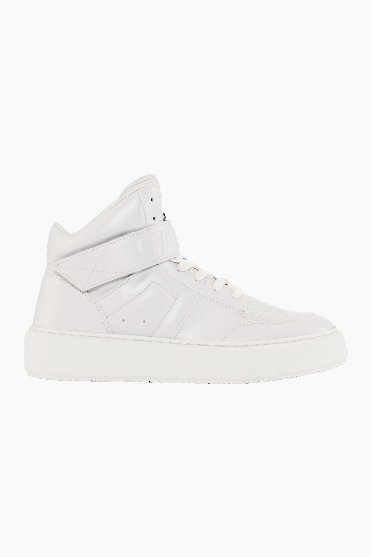 Sporty Mix Cupsole High Top Velcro Sneakers - Egret - GANNI - Hvid 36