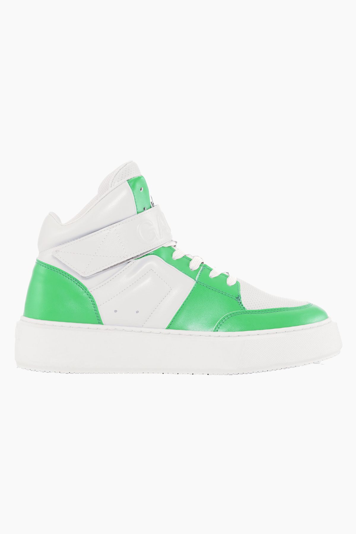 Sporty Mix Cupsole High Top Velcro Sneakers - Kelly Green - GANNI - Grøn 40