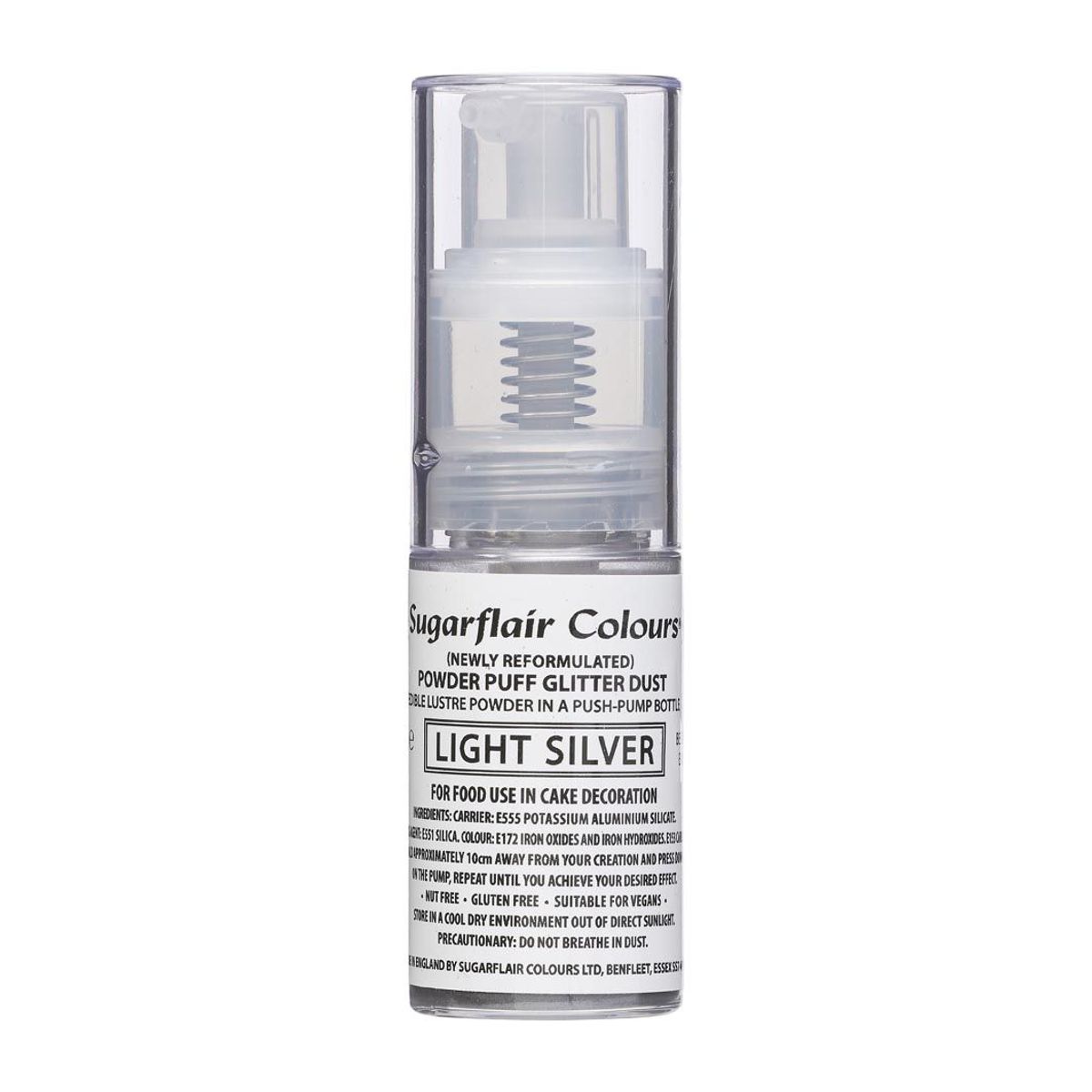 Spray glimmer Light Silver 10 g - Sugarflair