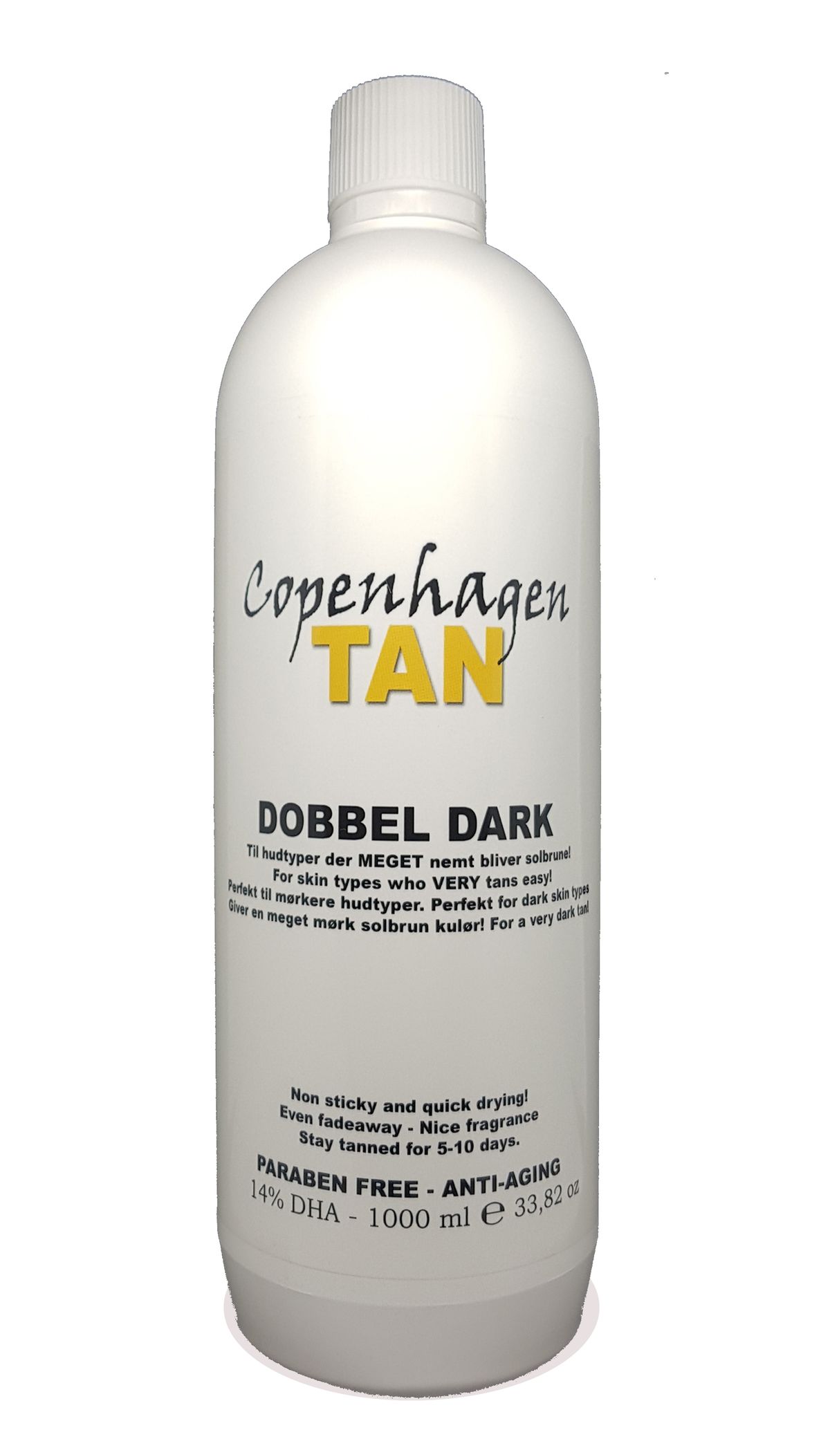 Spray tan væske 14%, Dobbel Dark CopenhagenTAN - 1 liter