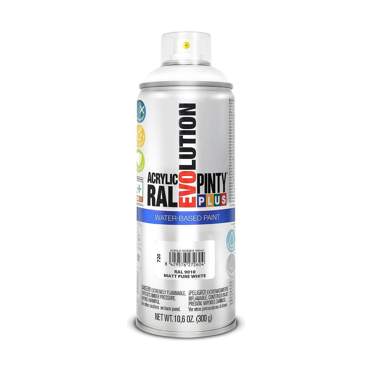 Spraymaling Pintyplus Evolution RAL 9010 Mat Vandbaseret Pure White 400 ml