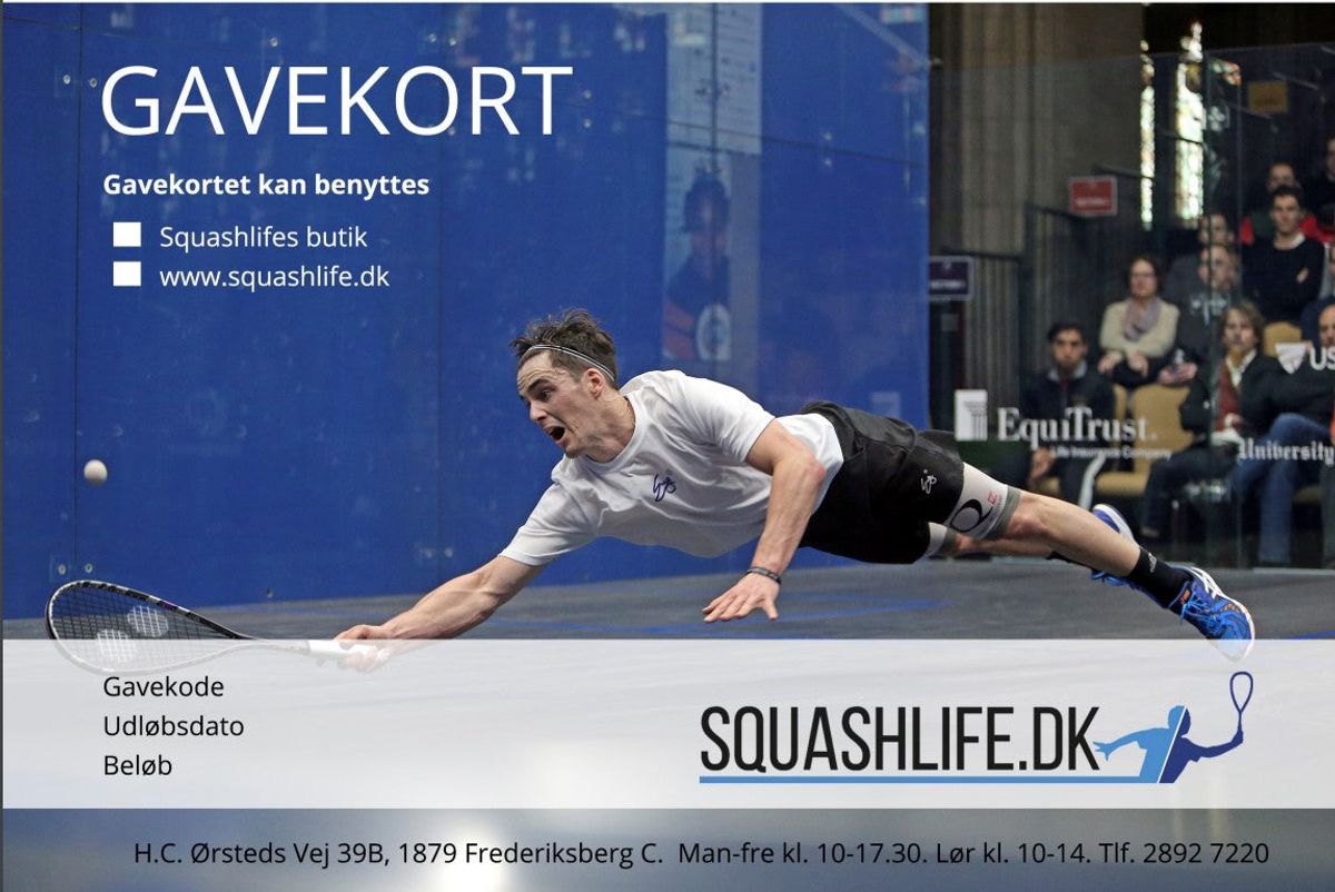 Squashlife Gavekort - 1.300,00 kr.