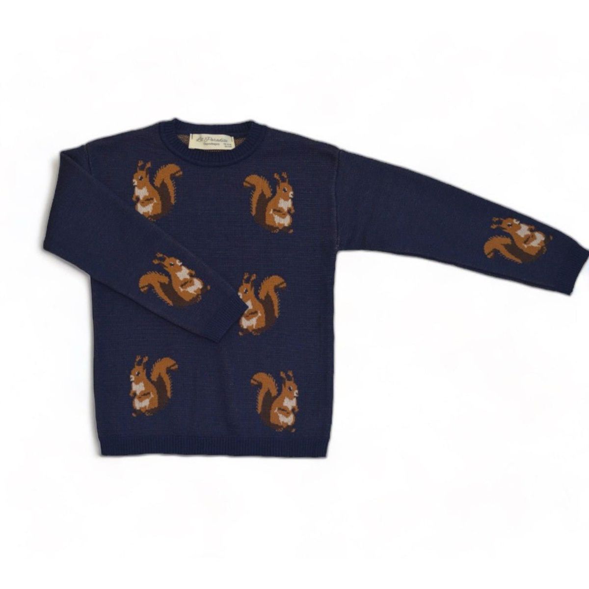 Squirrel knit sweater - Dark blue / 9-12m - 80cm