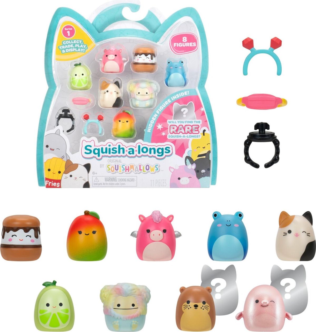 Squishalongs - 2,5 Cm 8 Pack Asst