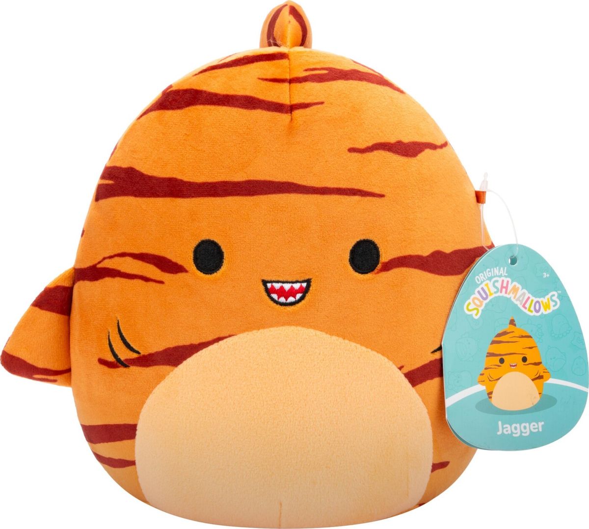 Squishmallows Bamse - Jagger Tigerhaj - 19 Cm