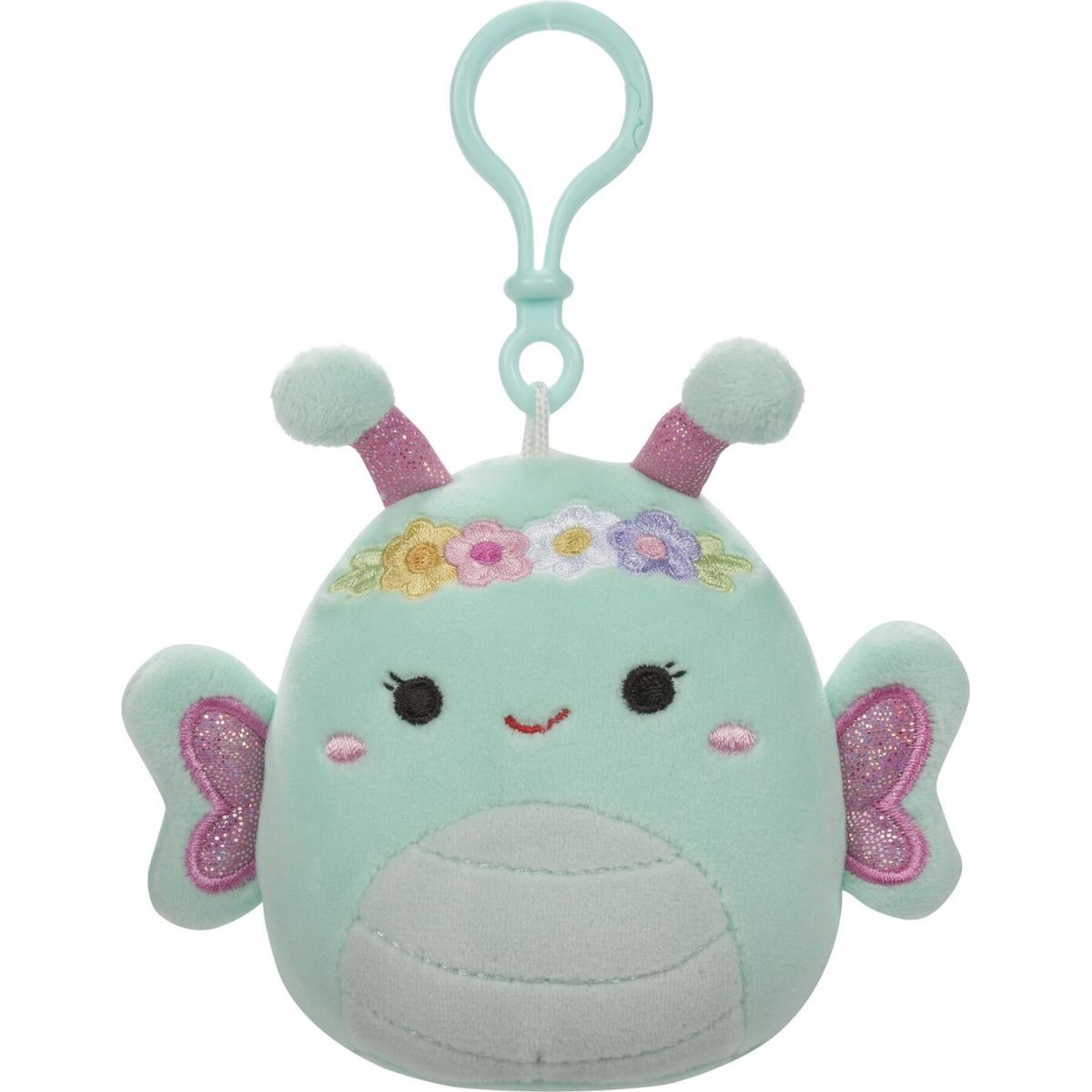 Squishmallows Bamse - Spring - Reina Sommerfugl - Med Klips - 9 Cm