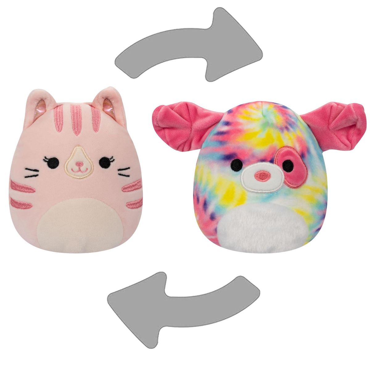 Squishmallows - Flip A Mallow Laura the Tabby Cat/Sheena the Dog 13 cm